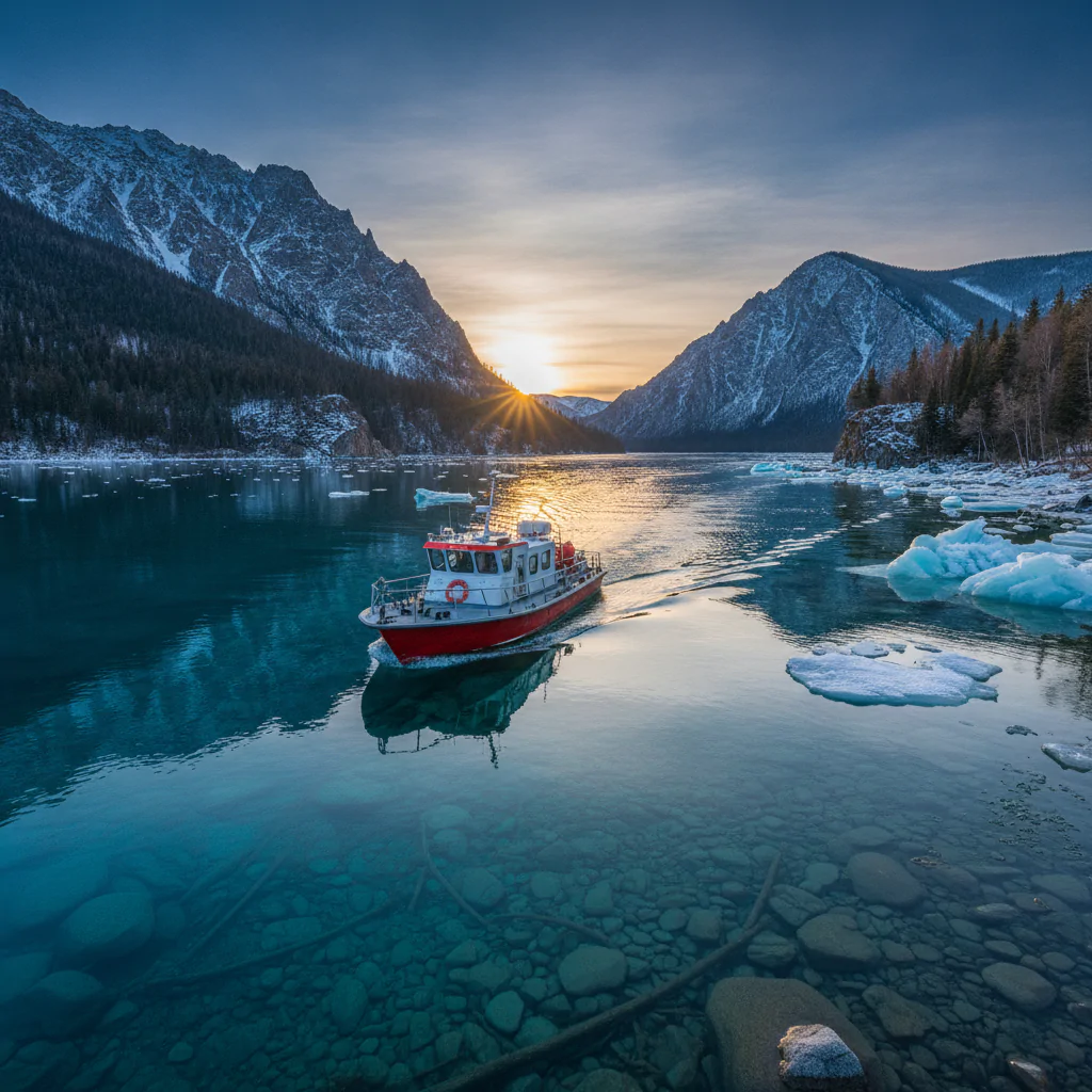 Водный переход на катере по Байкалу