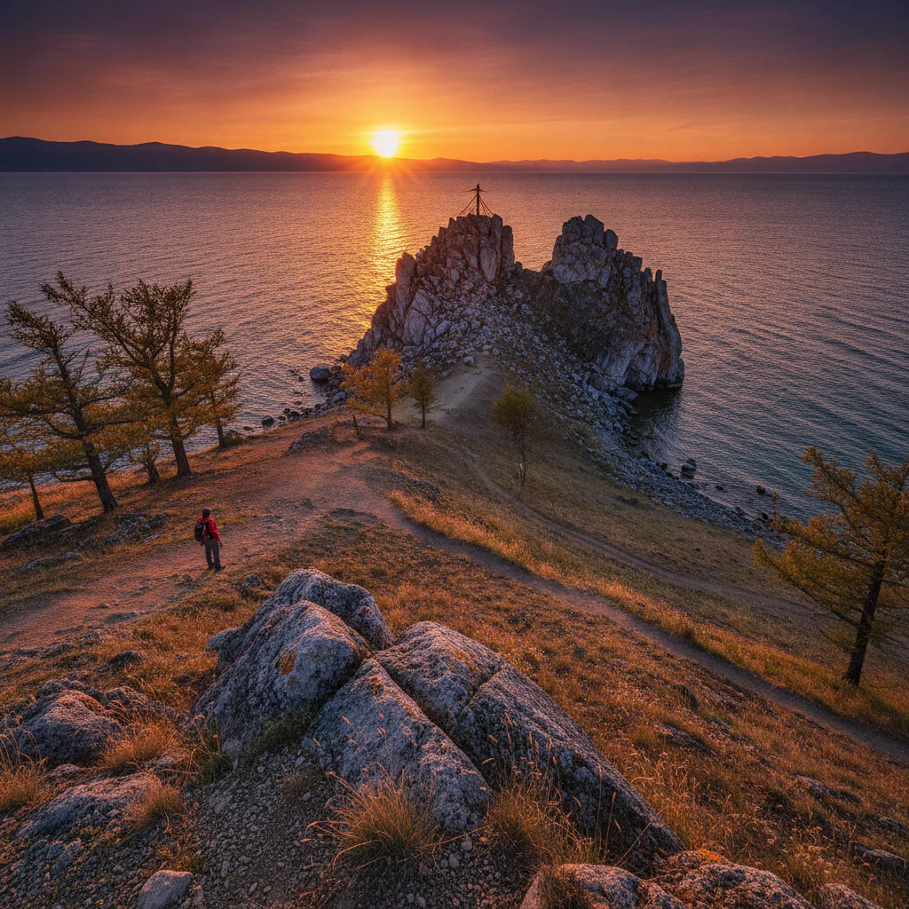 Закат у скалы Шаманка