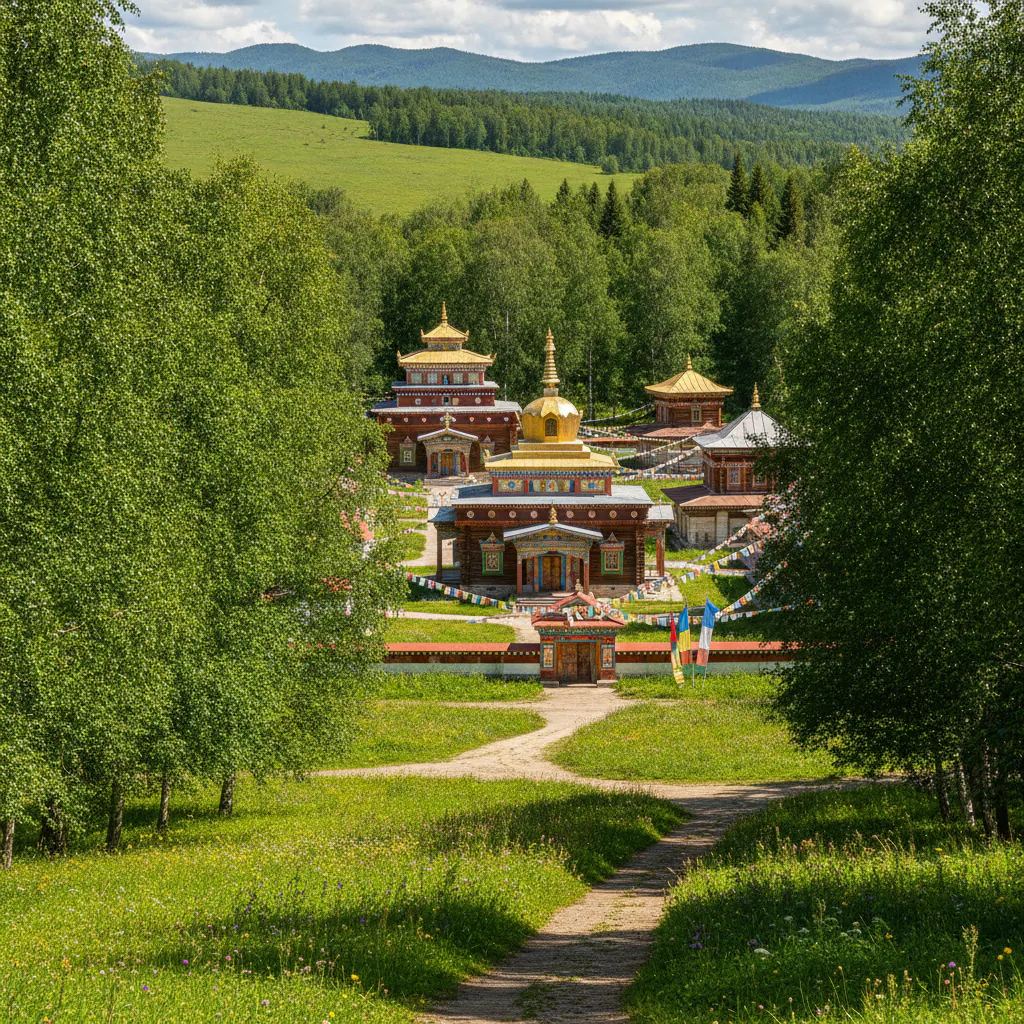 Иволгинский дацан в лучах солнца
