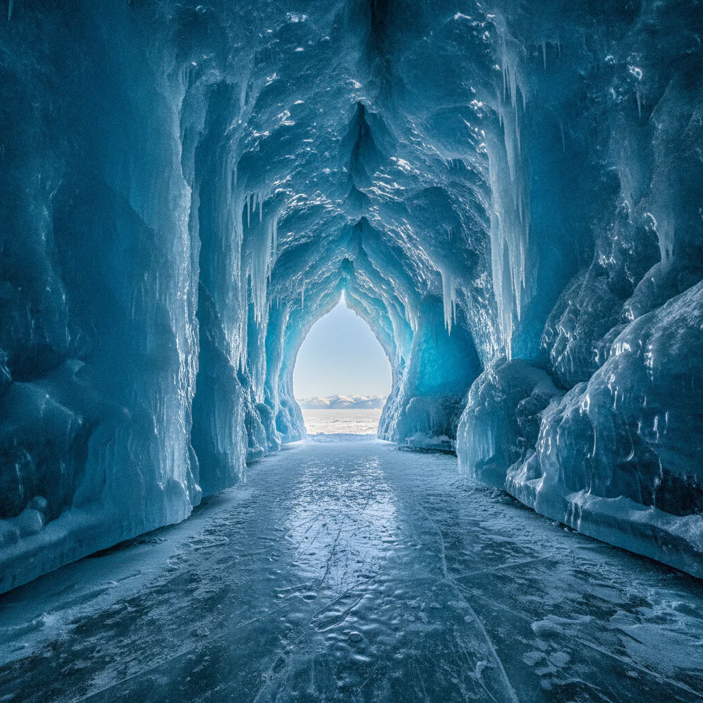 Ледяные гроты на Байкале