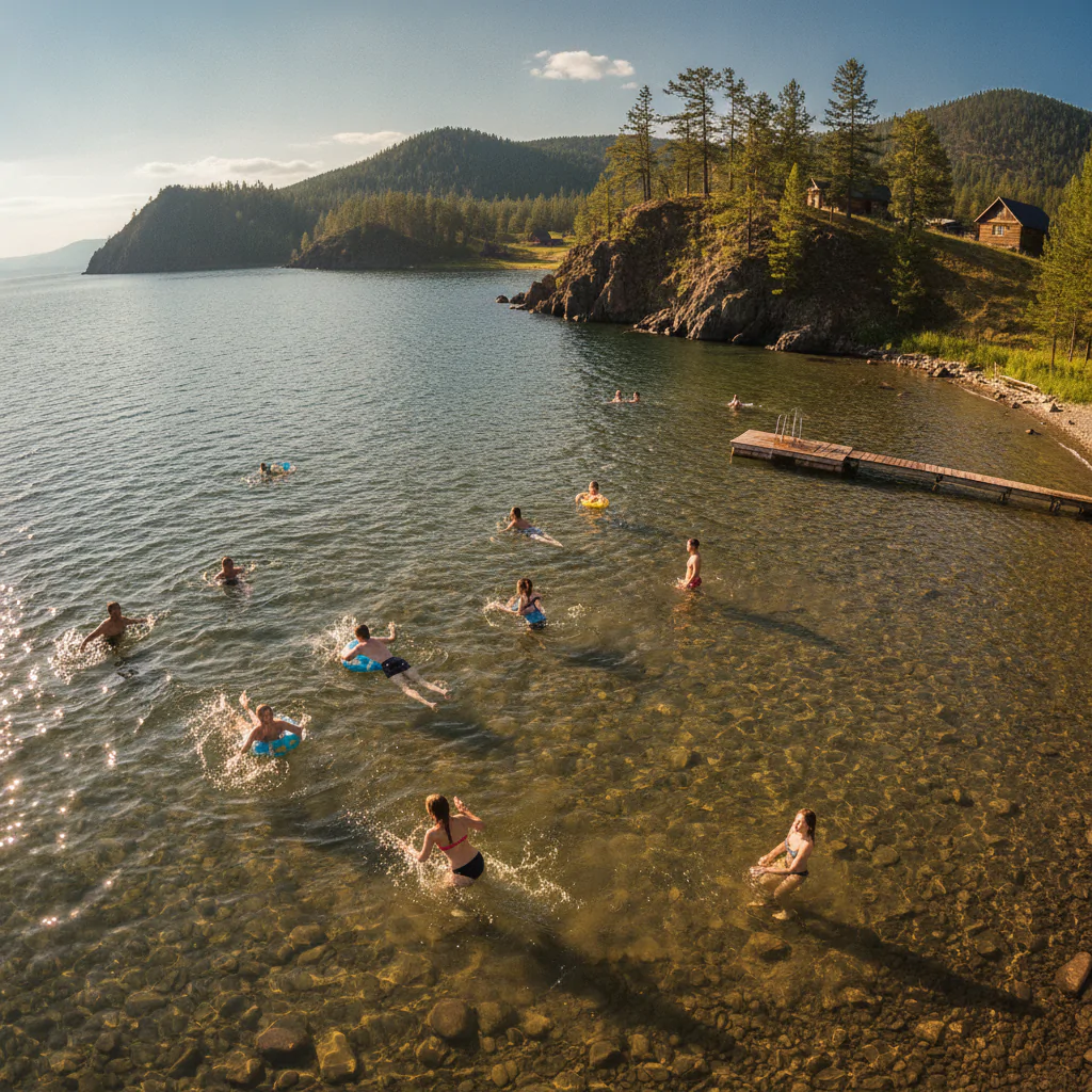 Купание в теплых заливах